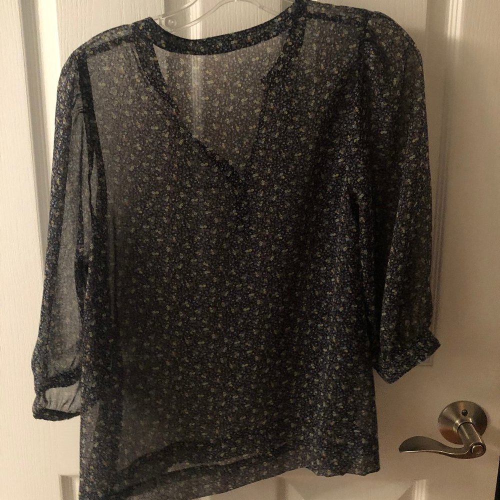 Sheer Floral Blouse